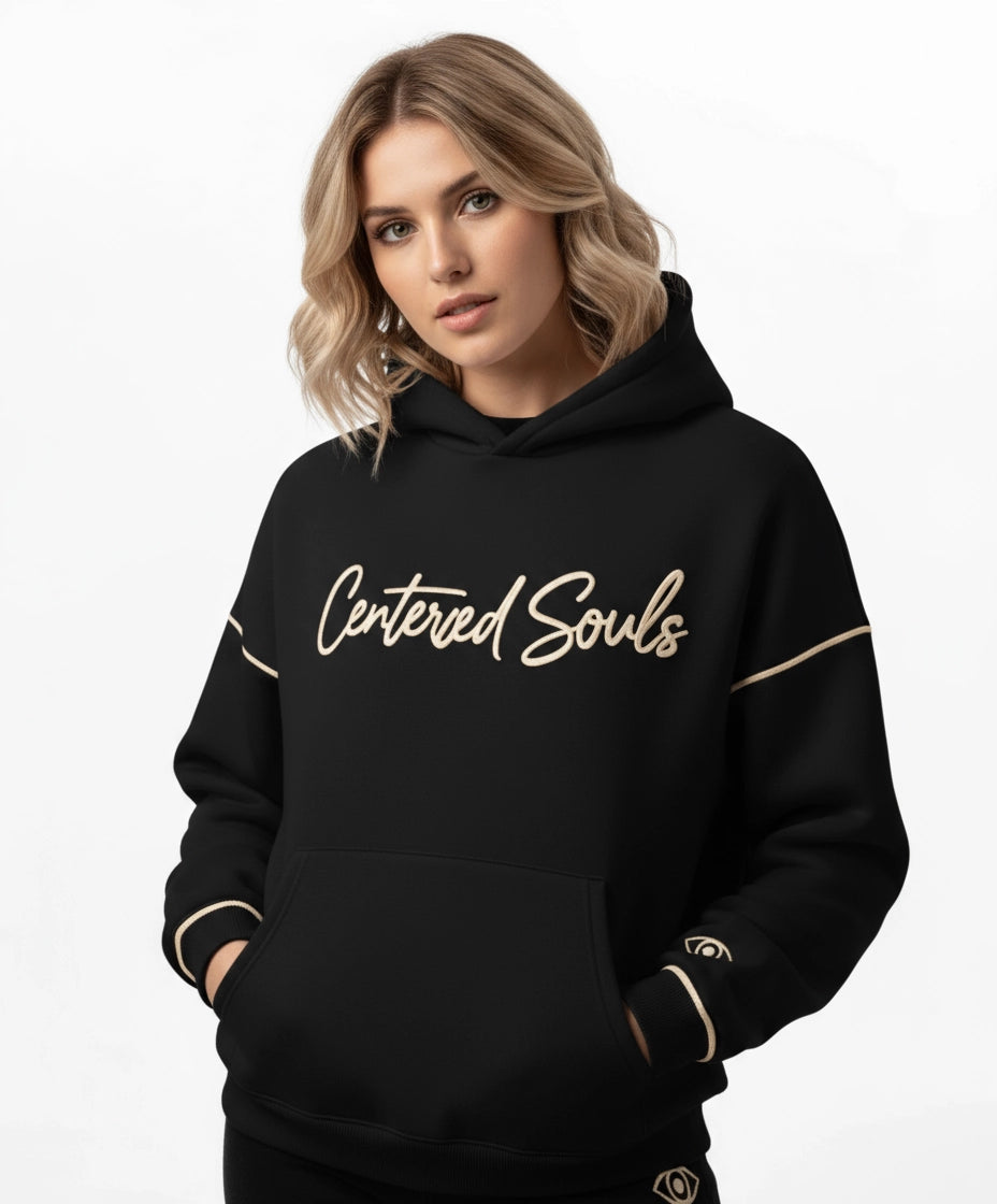 Hoodie - Stay Centered Black
