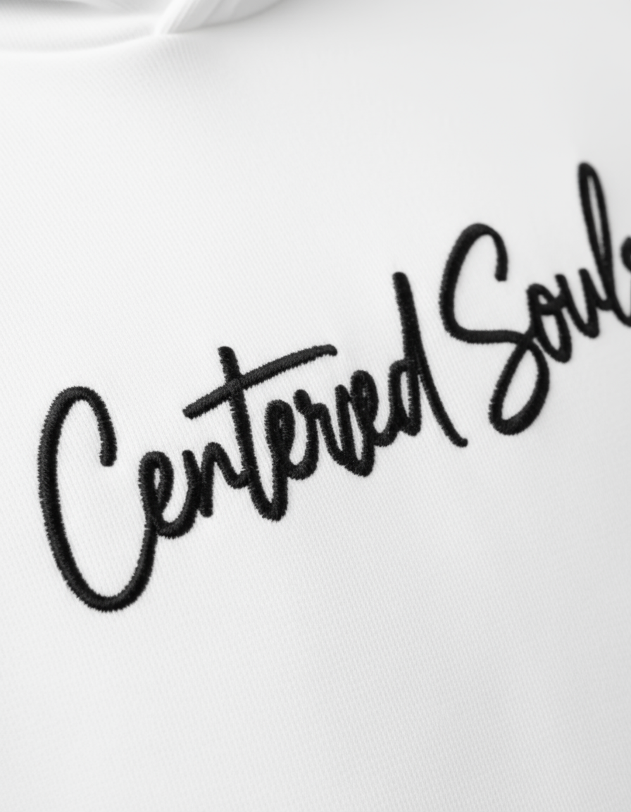 Stay Centered Hoodie – White Edition