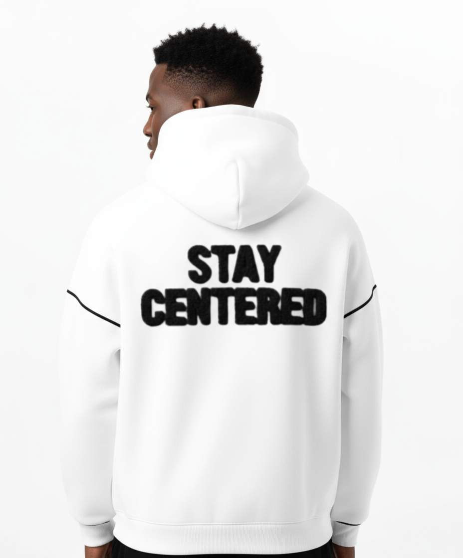 Stay Centered Hoodie – White Edition