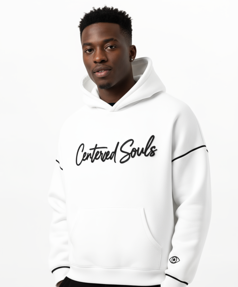 Stay Centered Hoodie – White Edition