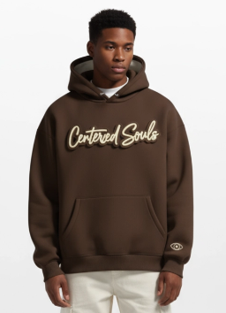 Hoodie - Stay Centered Brown