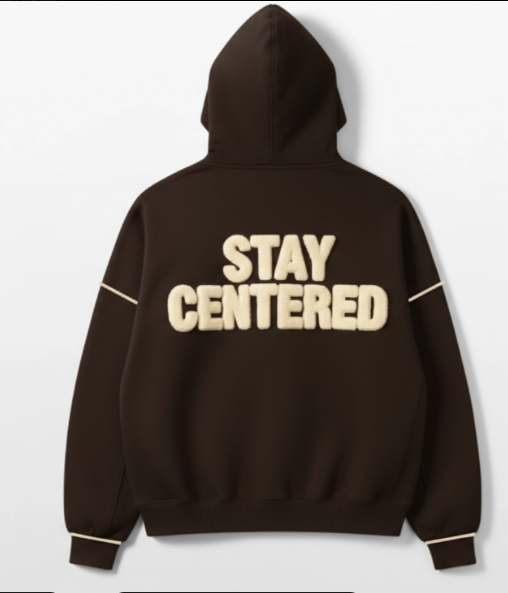 Hoodie - Stay Centered Brown