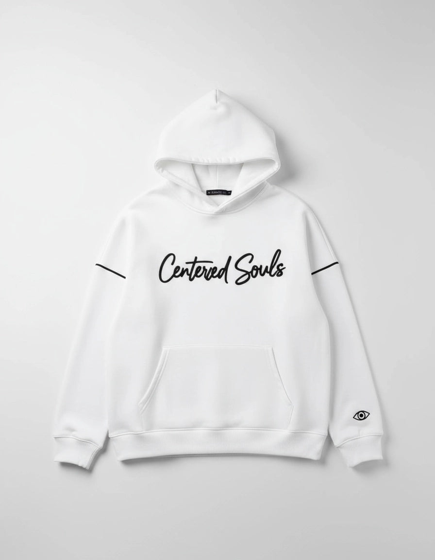 Stay Centered Hoodie – White Edition